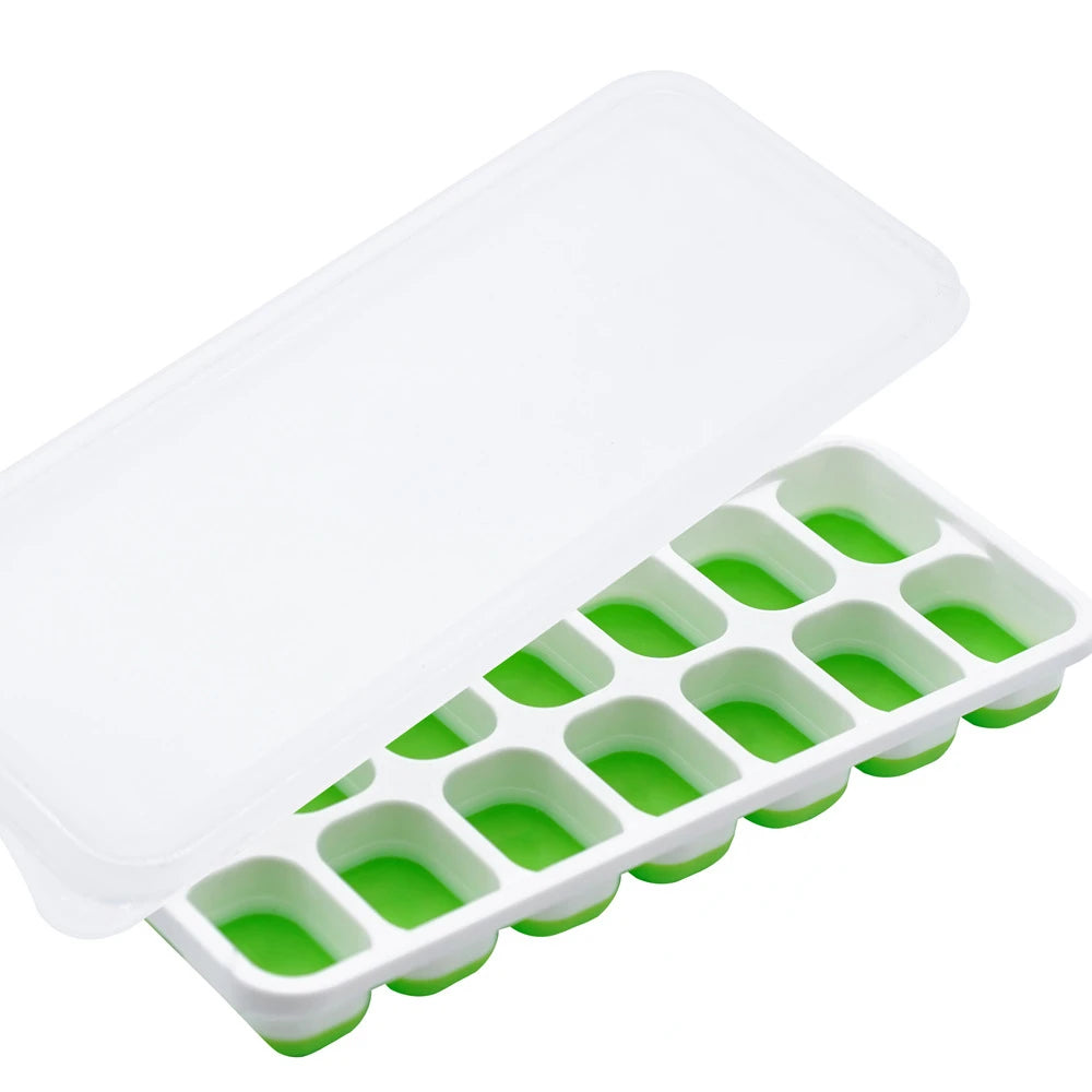 14-Grid Silicone Ice Cube Tray | Square Mold for Bar & Home