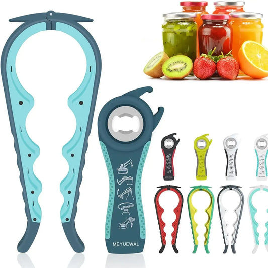 4-in-1 Jar & Can Opener Kit | Ergonomic Anti-Slip Handle Multi-Function Opener Oasis Select