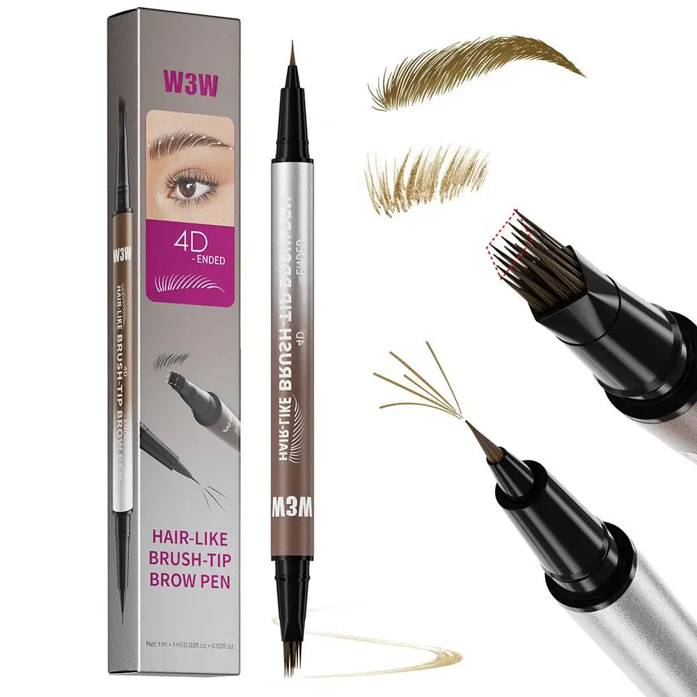 4D Miniature Double Head 2in1 Eyebrow Eyeliner Pencil - Waterproof Non Smudge Multi Color Liquid Eyebrow Pencil Dual Use Eye Peaceful Pleasures Health and Wellness 01