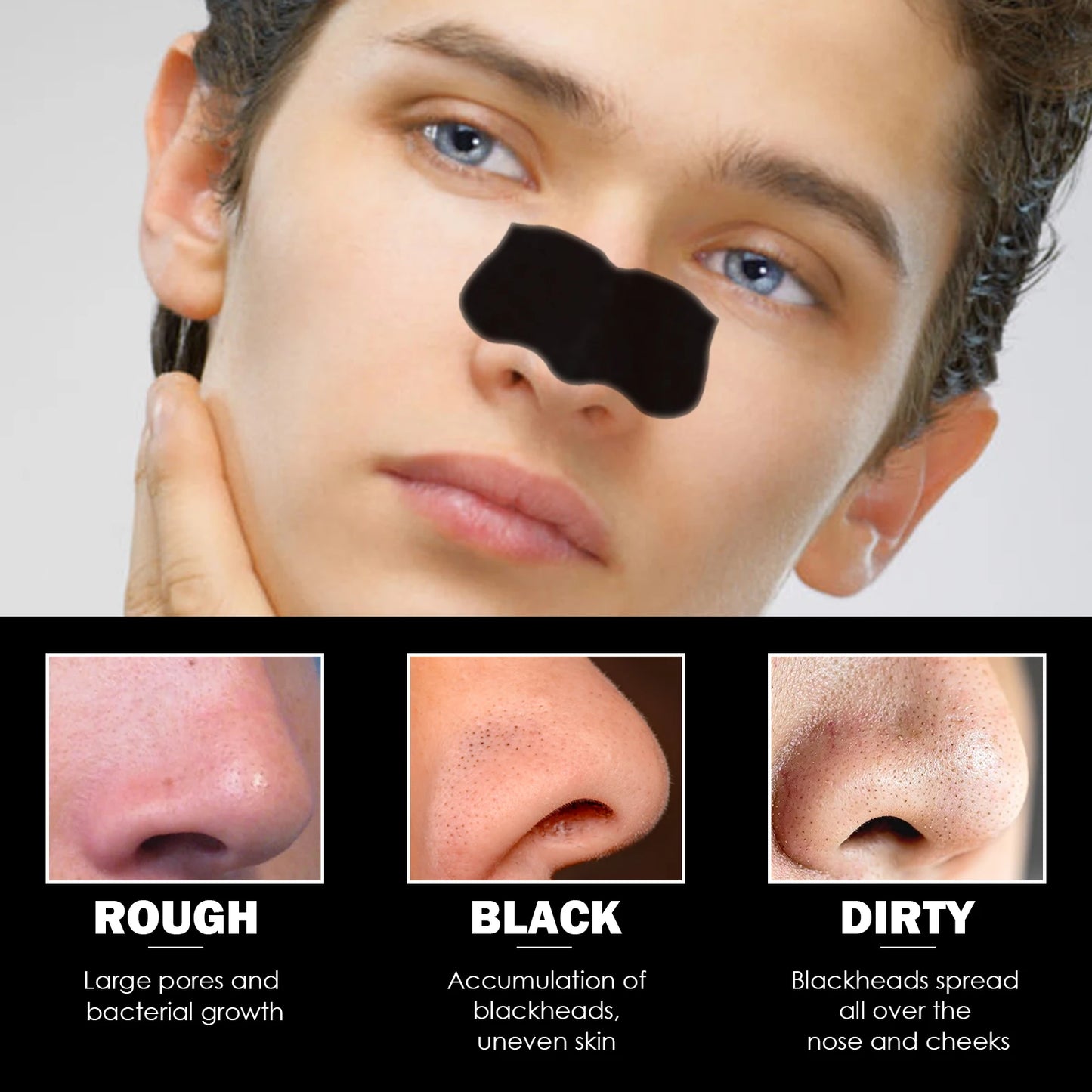 Men's Bamboo Charcoal Nose Strips | Deep Pore Cleansing 10pk