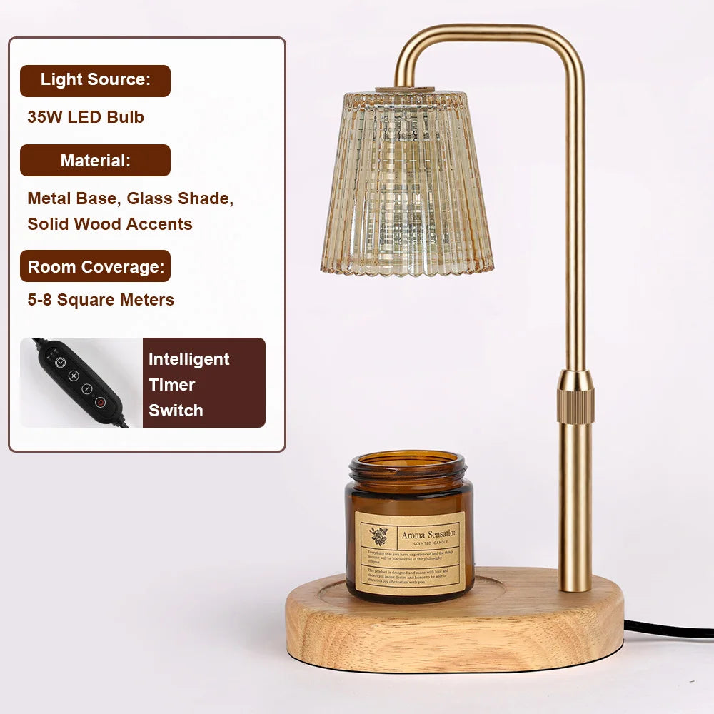 RUNTOIN Dimmable Candle Warmer Lamp with Timer | Wax Melt Night Light