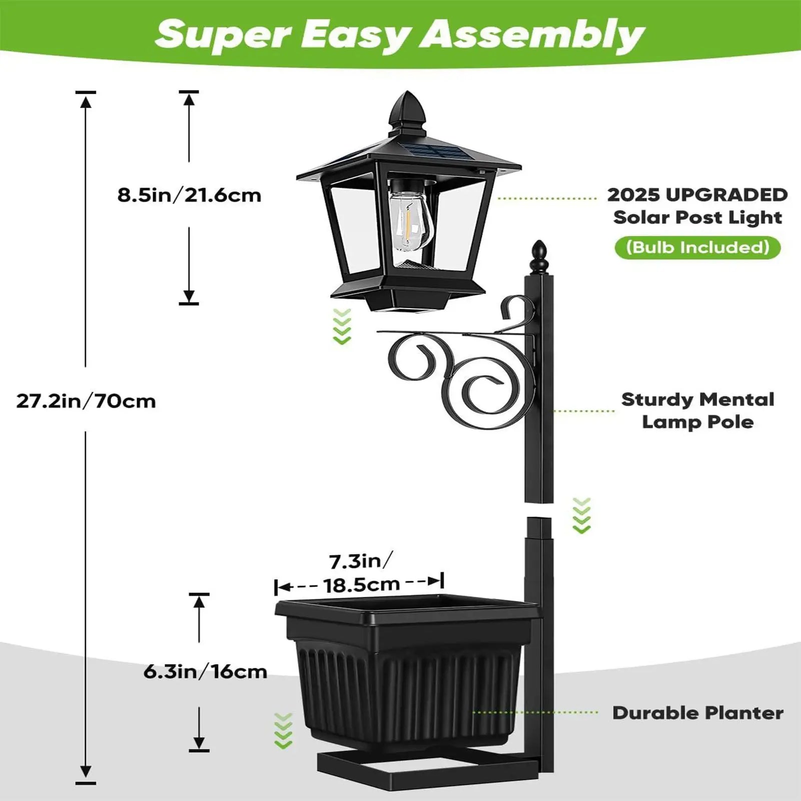 Solar Plant Pot Light 2-in-1 Outdoor Garden Floor Lamp Solar Garden Lamp Peaceful Pleasures Health and Wellness