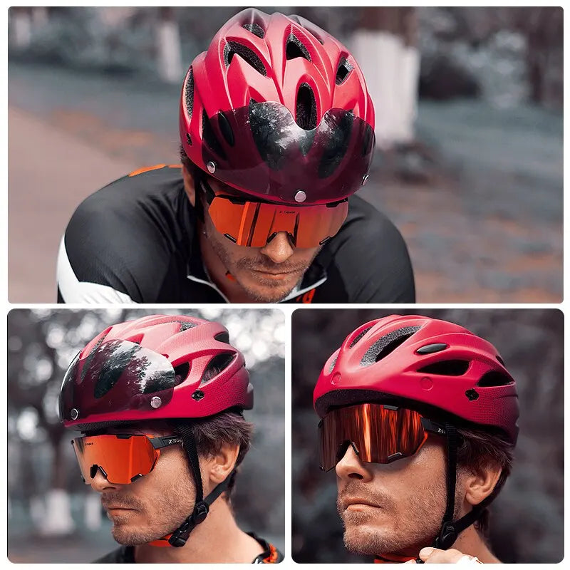 Adult Bike Helmet with LED Tail Light – 58–62cm Lightweight