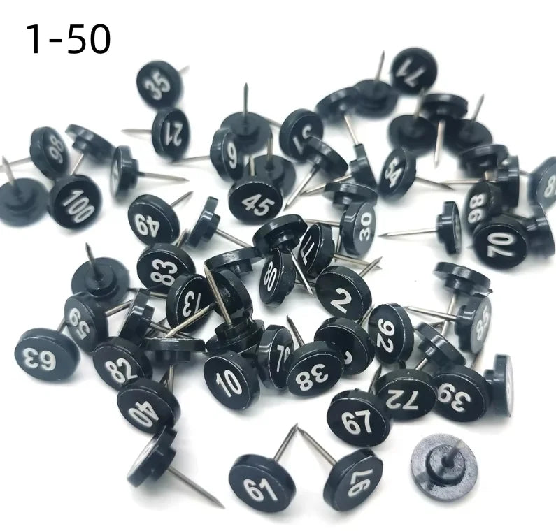 Bview Art Plastic Numbered Round Push Pins Decorative Thumb Tacks