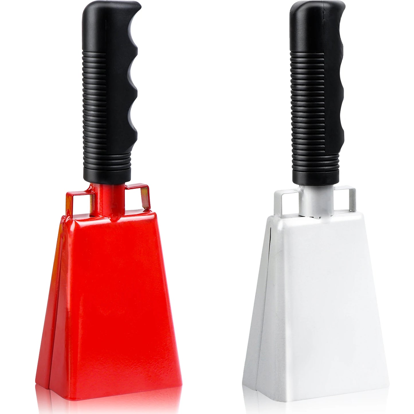 Marbit Steel Cowbell with Handle – Red Hand Percussion Bell Hand Percussion Bell Peaceful Pleasures Health and Wellness