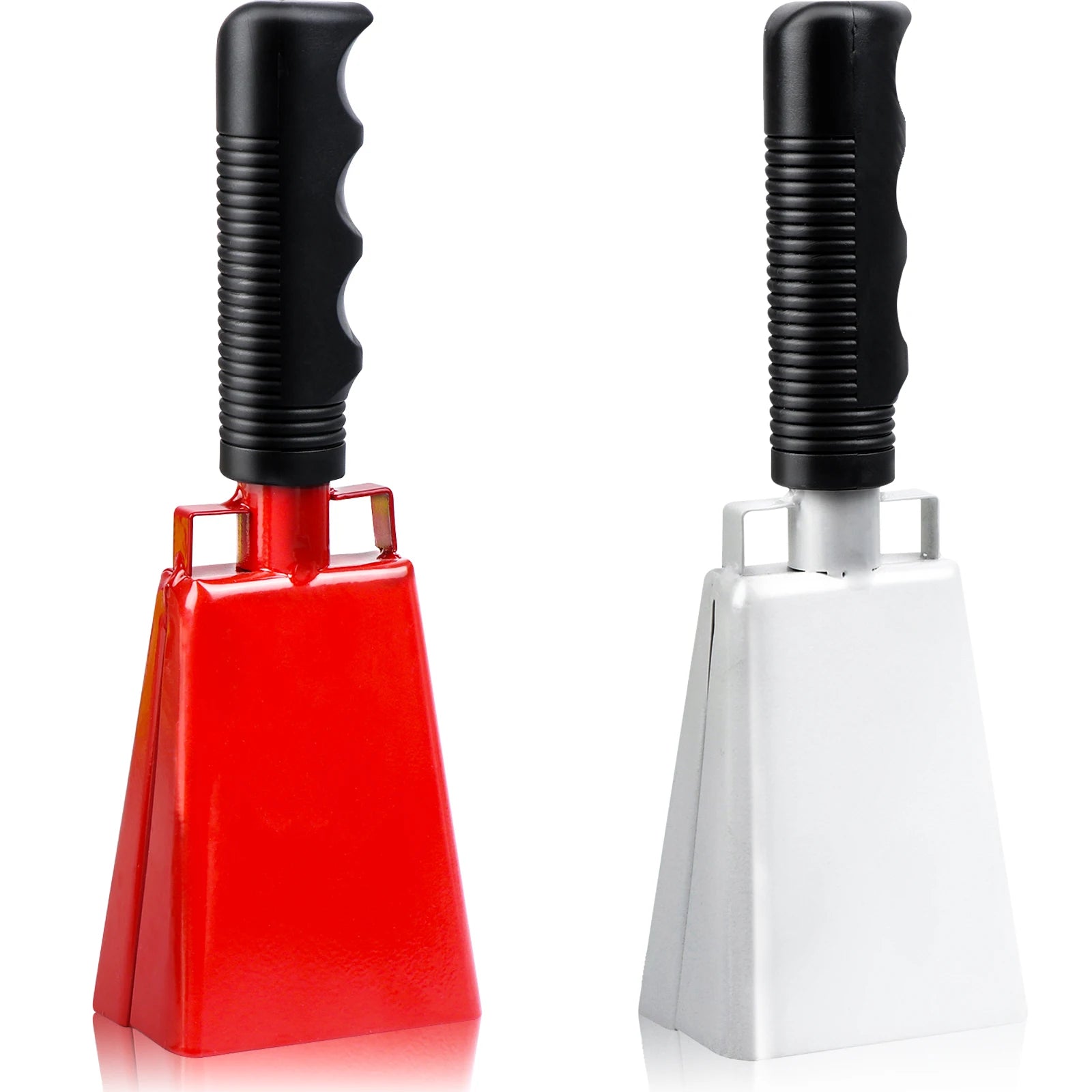 Marbit Steel Cowbell with Handle – Red Hand Percussion Bell Hand Percussion Bell Peaceful Pleasures Health and Wellness