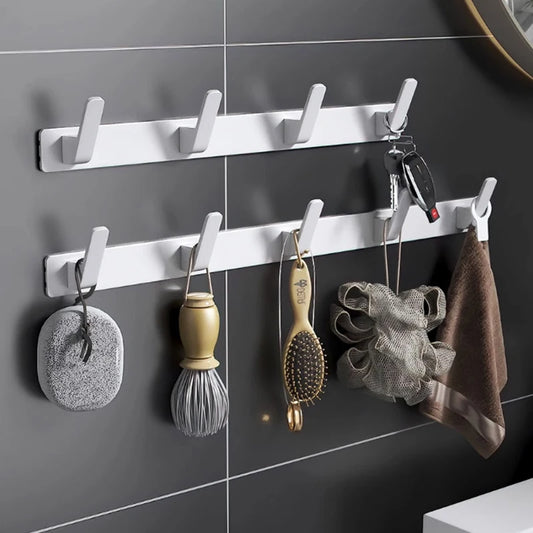 YUNJIEYA 6-Hook Aluminum Wall Rack | Kitchen & Bathroom Hooks Wall Hook Rack Peaceful Pleasures Health and Wellness