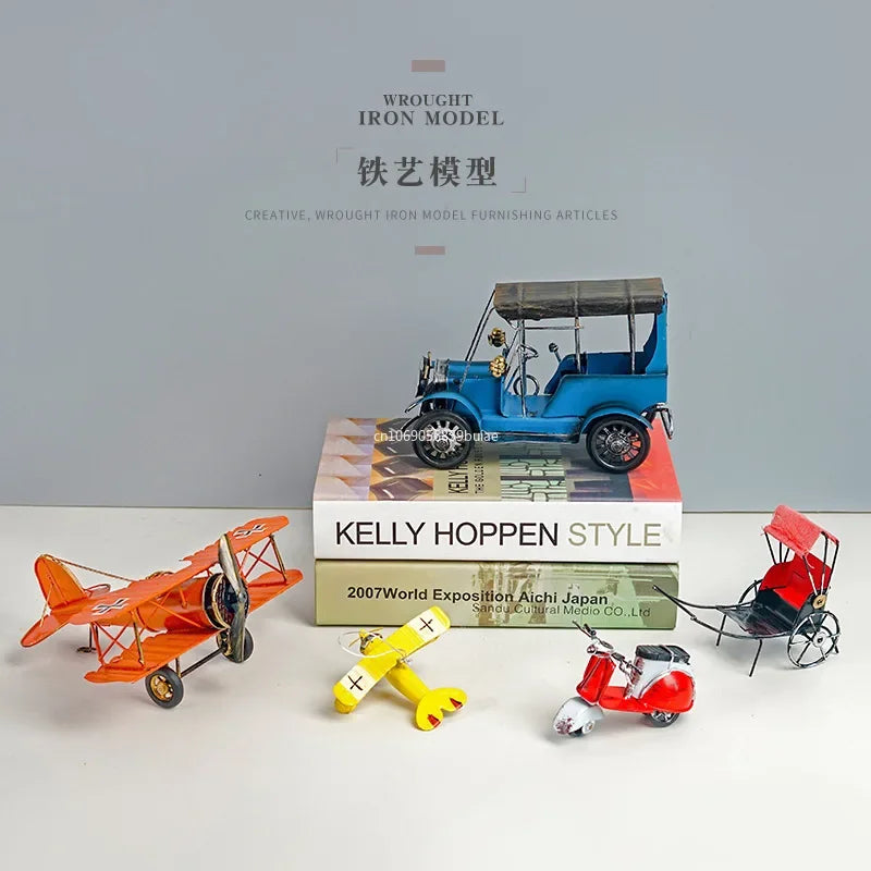 Mini Iron Pedal Small Motorcycle Model Handmade Ornaments Creative Small Moto Statue Miniatures Art Crafts Decoration Kids Gift Peaceful Pleasures Health and Wellness