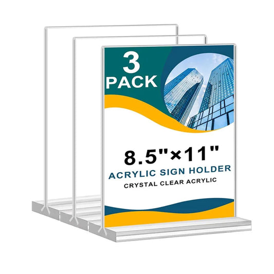 Wholesale T-Shaped Octagonal Acrylic Liquor Menu Stand Pull-Out Table Card Holder Clear Display Stand for Bar Restaurant Desktop Peaceful Pleasures Health and Wellness 15x10cm