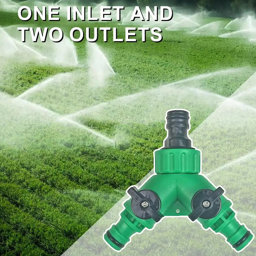 2-Way Garden Hose Splitter Y Connector with Dual Valves