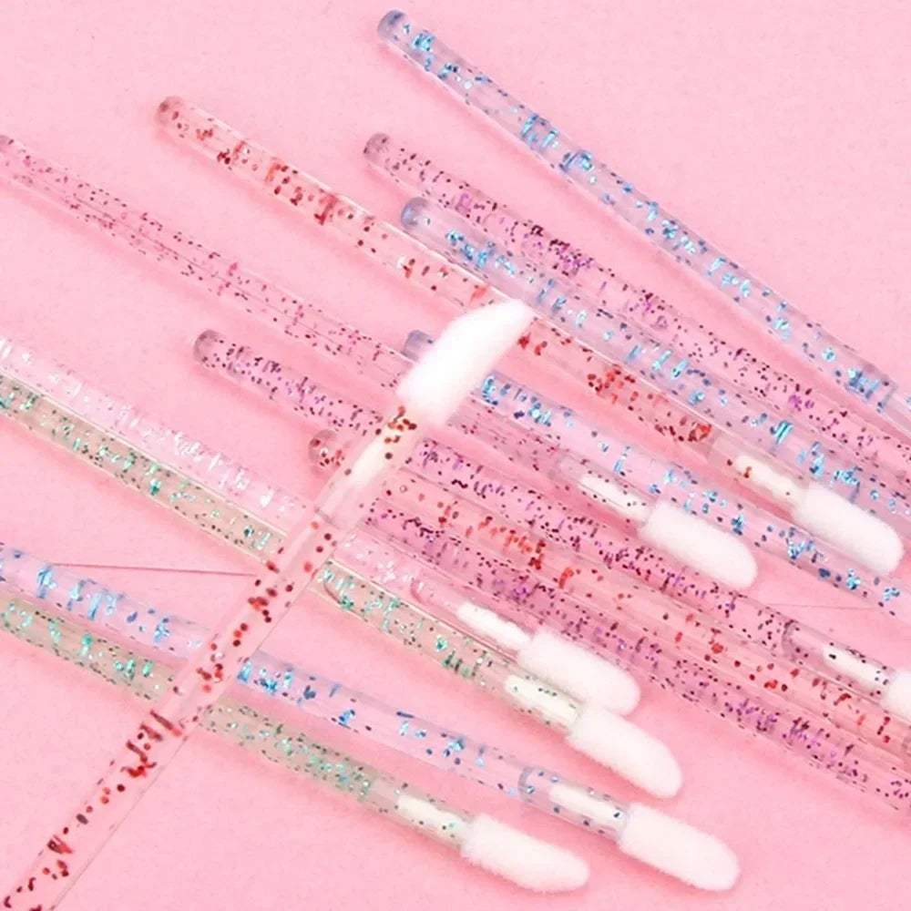 Disposable Eyelash Wands, Replaceable Eyebrow Brush, 50pcs Reusable, Dust - proof, Sparkling Broken Diamond Bottom Eyelash Brush Peaceful Pleasures Health and Wellness