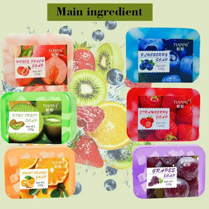 6-Piece Fruity Handmade Cleansing Soap Set – 6 Scents