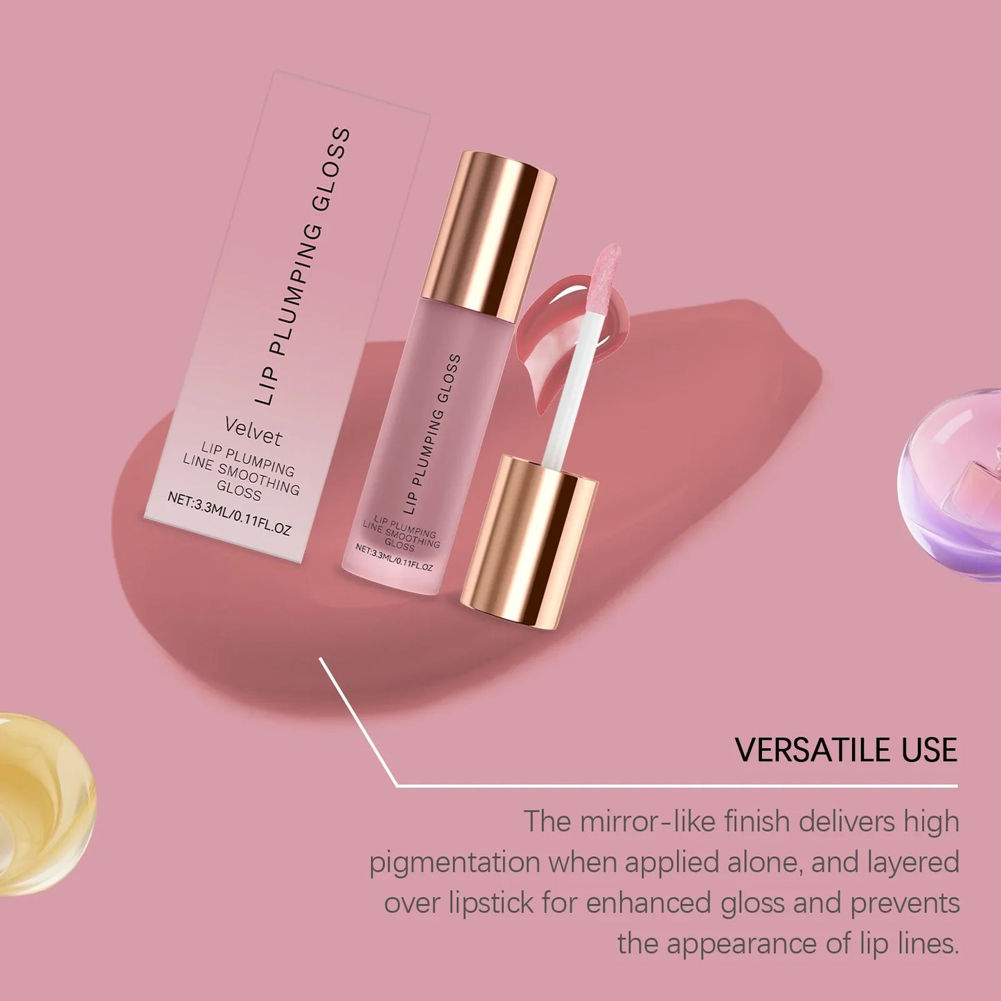 Crystal Plumping Lip Gloss – High-Shine Hydrating Lip Oil