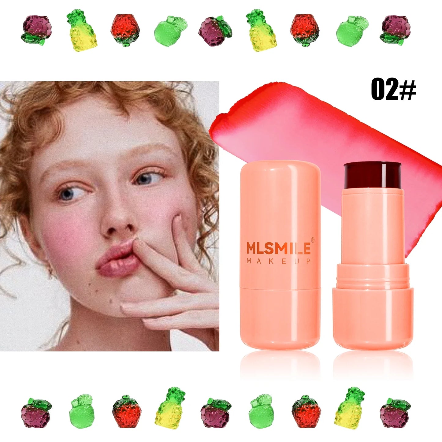 MLSMILE 2-in-1 Jelly Blush & Lip Tint Stick | Long-Lasting Glow