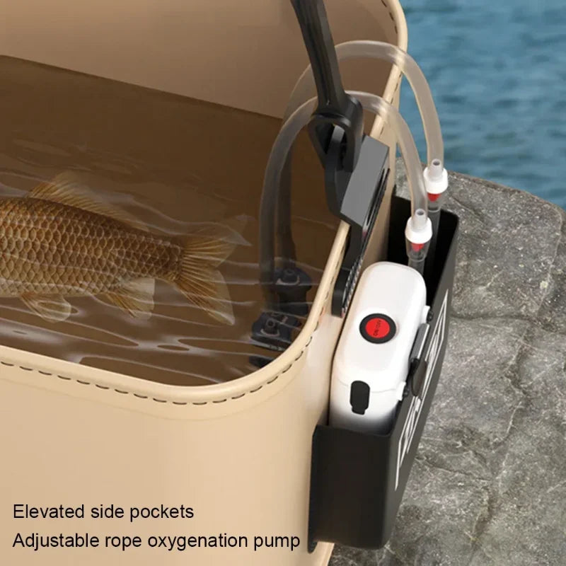 Large Capacity Fishing Tackle Storage Bucket, 8L/13L Durable Suitcase for All Fishing Gear and Outdoor Angling Accessories Peaceful Pleasures Health and Wellness