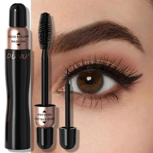 DUNUF 2-in-1 Mascara & Eyeliner Kit – Waterproof Black Eye Makeup Kit Oasis Select