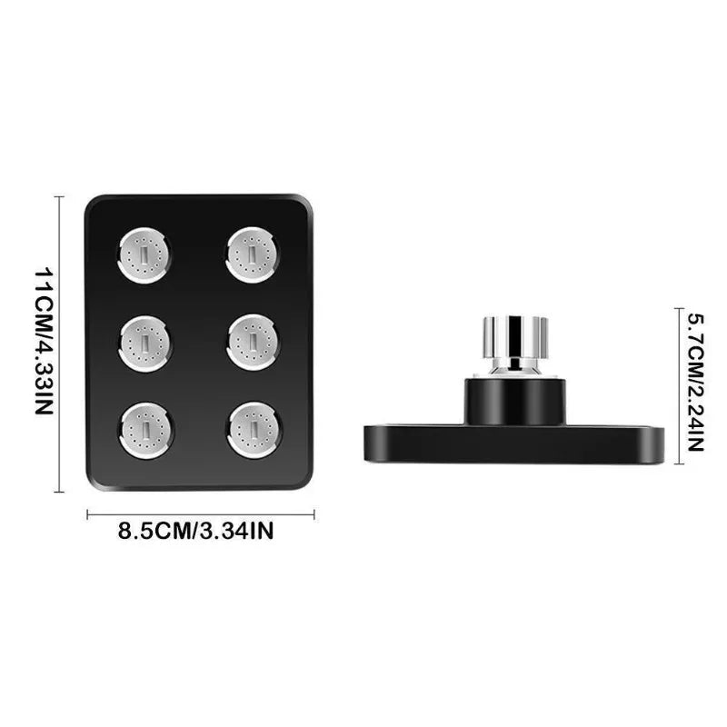 360° Rotating Square Rain Shower Head – Pressurized Water Saver