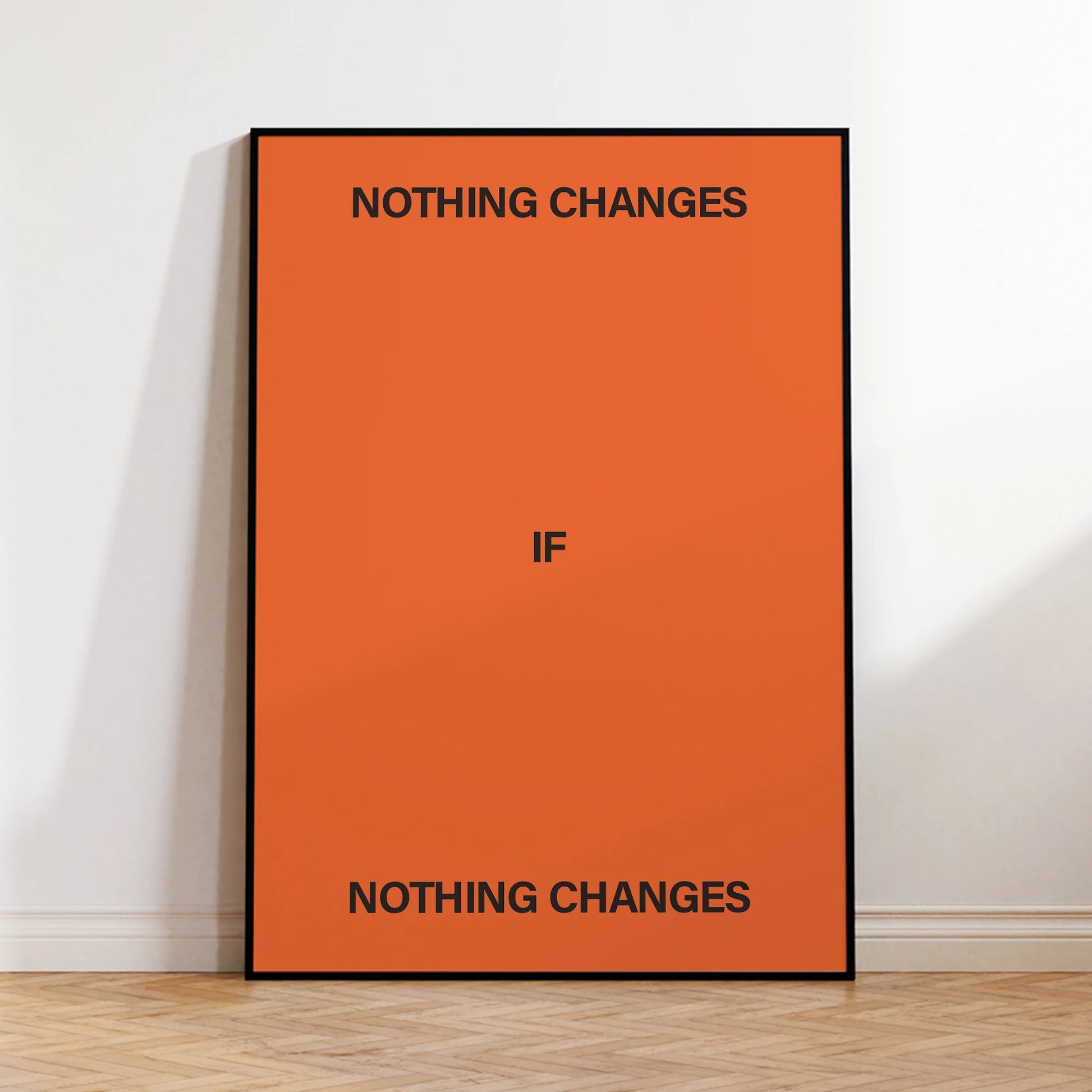 Nothing Changes If Nothing Changes Wall Art Print Canvas Painting Poster Picture For Living Room,Bedroom Home Decor Peaceful Pleasures Health and Wellness G3624 30x40cm White Framed