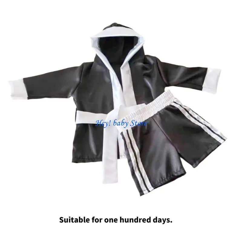 Newborn Boxing Photography Costume | Baby Robe & Shorts Set