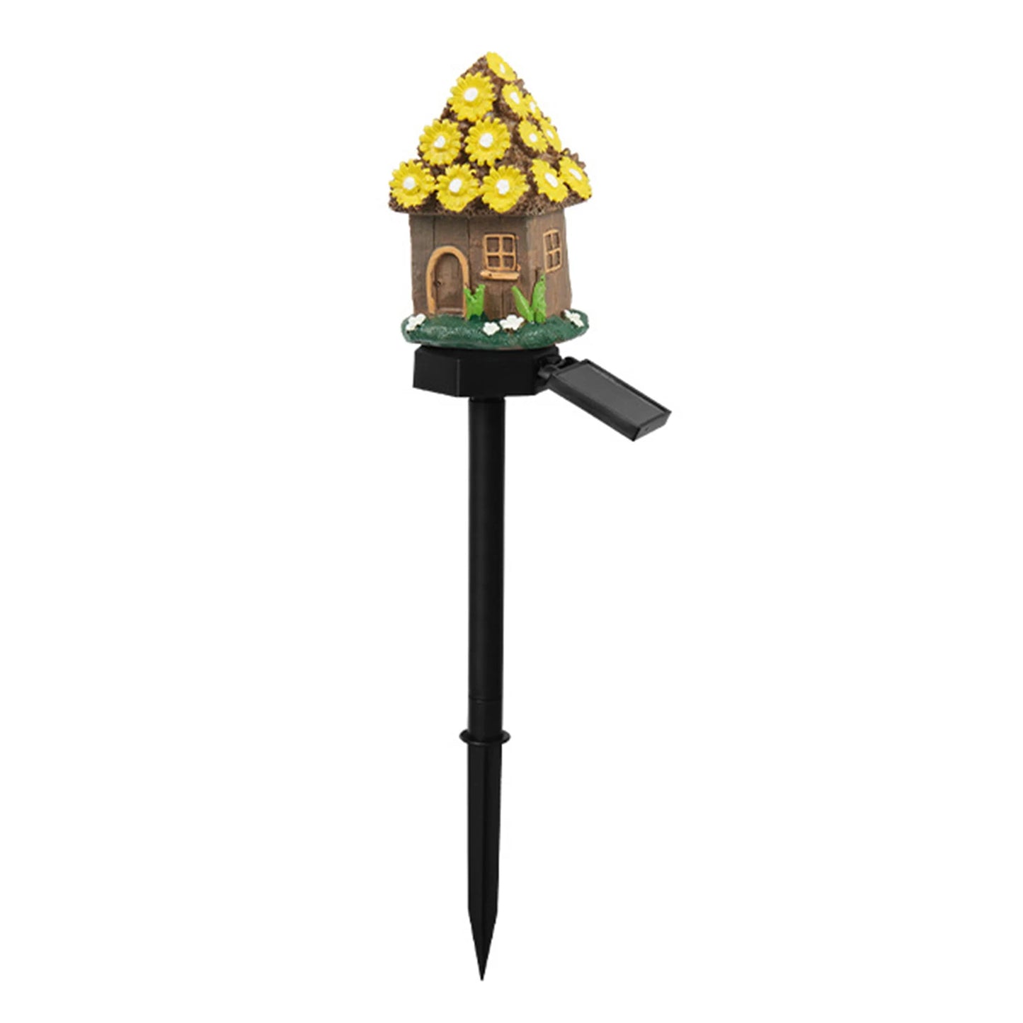Solar-Powered Resin Lamps Weather-Proof Waterproof Landscape Lighting Mushroom House Statue Lawn Lights For Garden Decoration Peaceful Pleasures Health and Wellness D