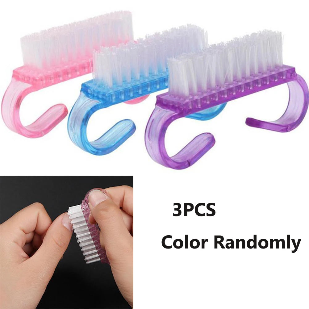 Handle Grip Nail Scrub Brush – Fingernail & Toenail Cleaning Brush for Manicure & Pedicure Peaceful Pleasures Health and Wellness random-3PCS