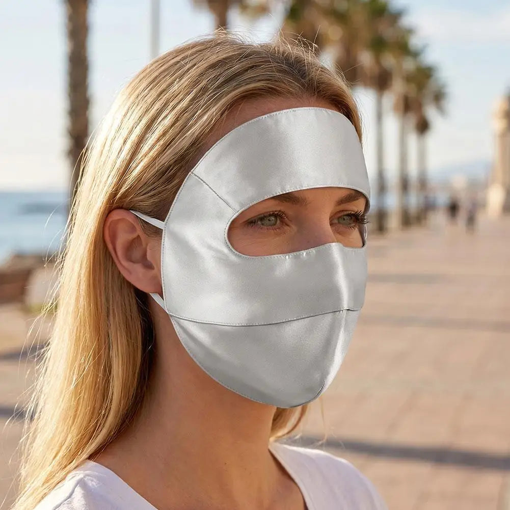100% Silk Face Mask UPF50+ Sun Protection for Women – Full Face