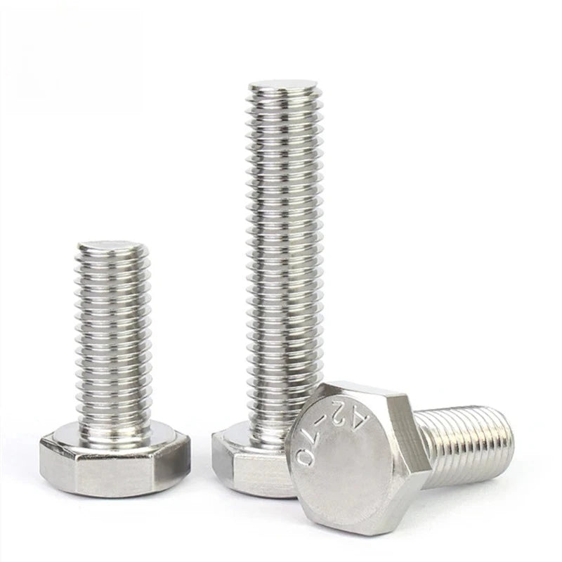 DIN933 M4 External Hex Head 304 Stainless Steel Screw A2-70 Hexagon Cap Bolt Hexagonal Shape Screw bolt Peaceful Pleasures Health and Wellness