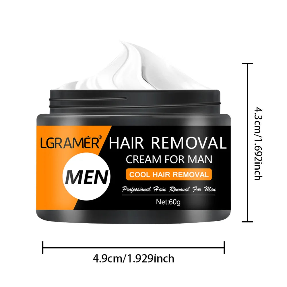 LGRAMER Men's Painless Hair Removal Cream | Legs Arms Armpits