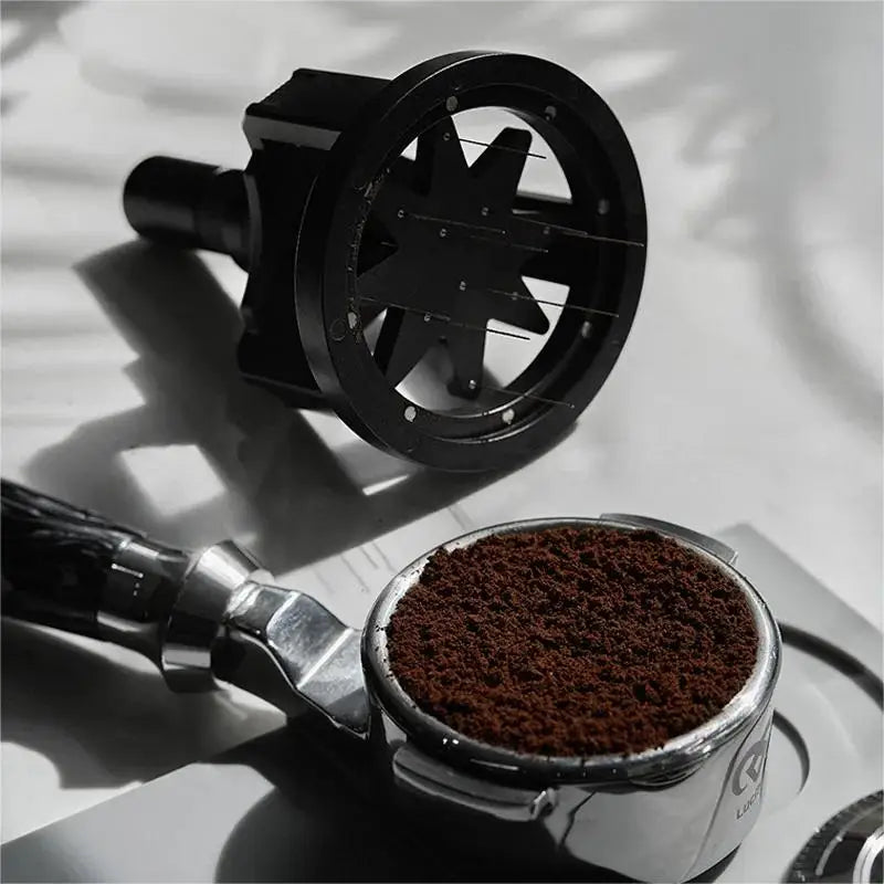 Adjustable Even Coffee Stirring Distribution Tools Rotatable Espresso Hand Tampers for Barista 51/54/58mm black Peaceful Pleasures Health and Wellness
