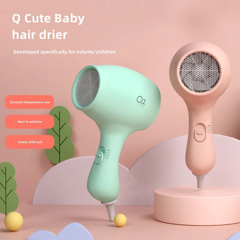 2025 New Upgrade Q2 Children's Hair Dryer Silent Constant Temperature Negative Ion 0 Radiation with Safety Lock Hair Dryer Peaceful Pleasures Health and Wellness