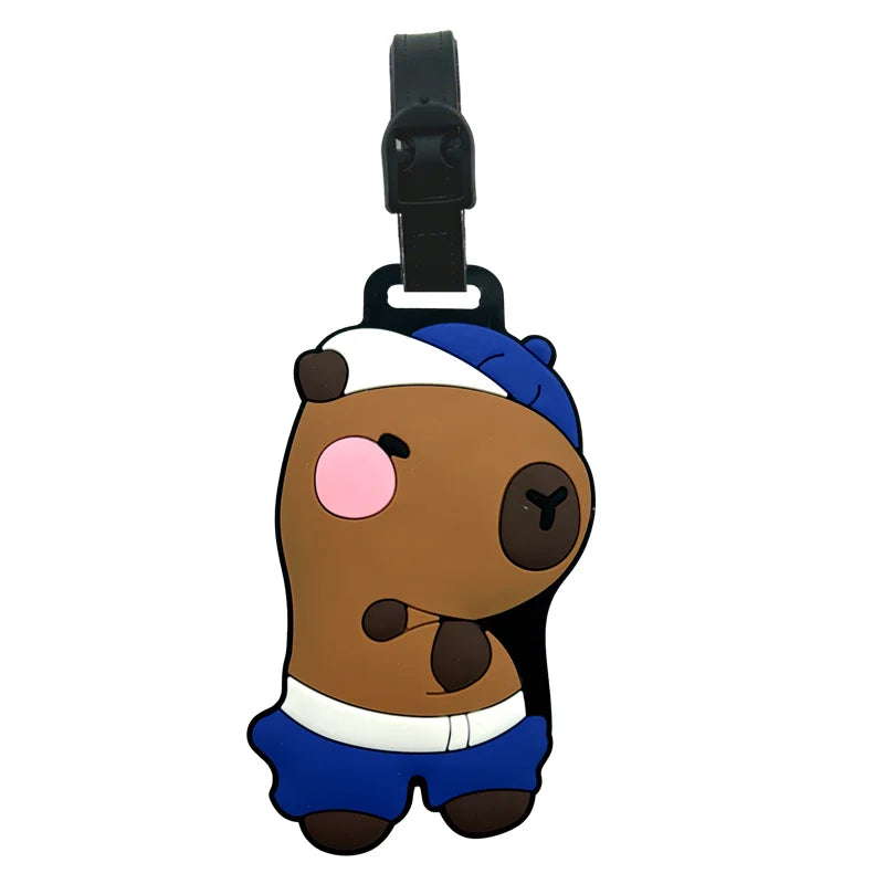 Cartoon Capybara PVC Luggage Tag | ID & Address Holder