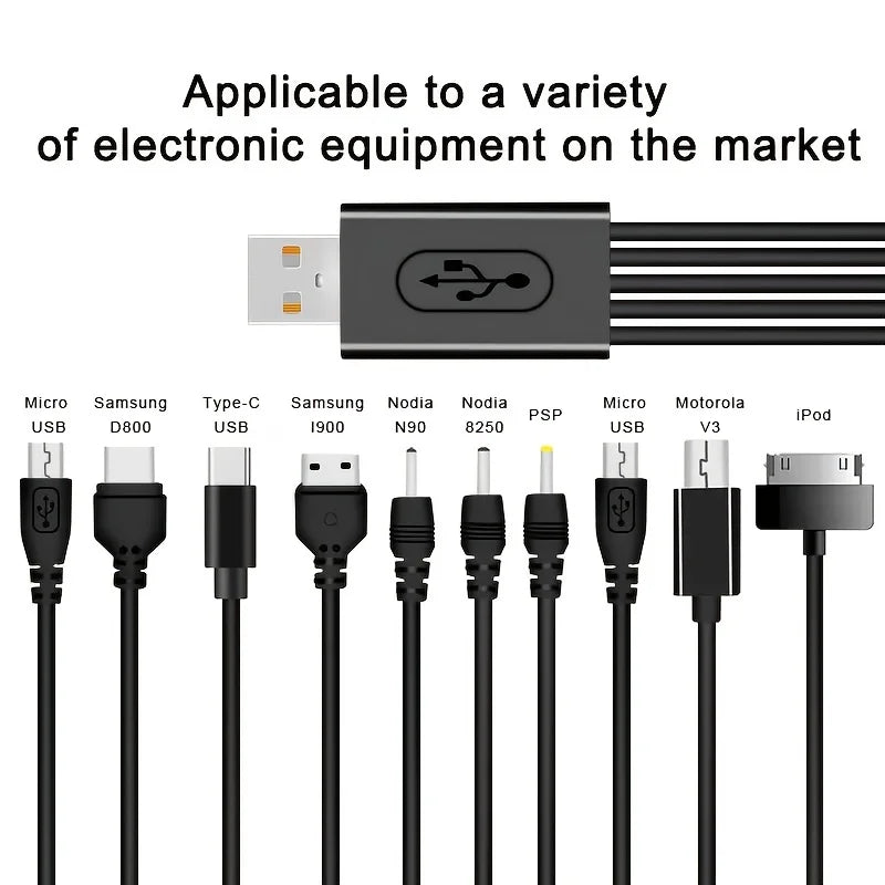 10-in-1 Multi-Head USB Charging Cable – Universal Multi-Port Peaceful Pleasures Health and Wellness