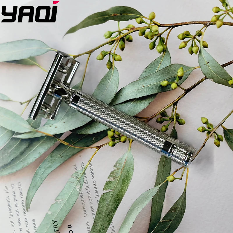 2026 Yaqi New Arrival！Lightweight Floating Stainless Steel Safety Razor 0.75mm Blade Gap for Smooth Shaving Peaceful Pleasures Health and Wellness
