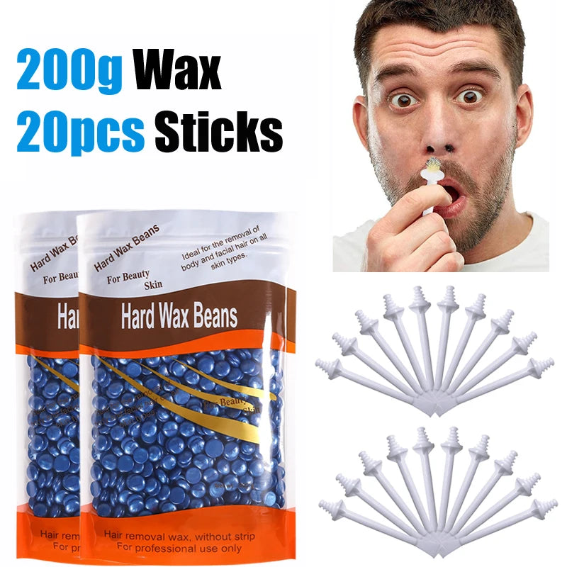 100-Piece Nose Wax Kit – At-Home Nose Hair Removal Set Nose Hair Wax Kit Peaceful Pleasures Health and Wellness 200gChamom-Stick20P