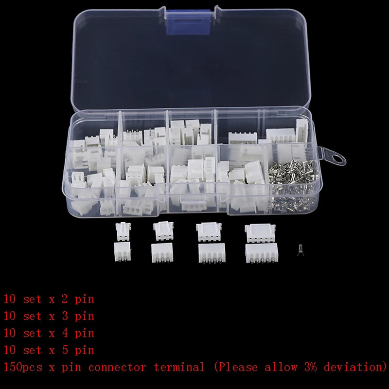 New 1Box JST-XH Kit 2/3/4/5Pin XH2.54MM Terminal Housing PCB Header Wire Connectors Peaceful Pleasures Health and Wellness