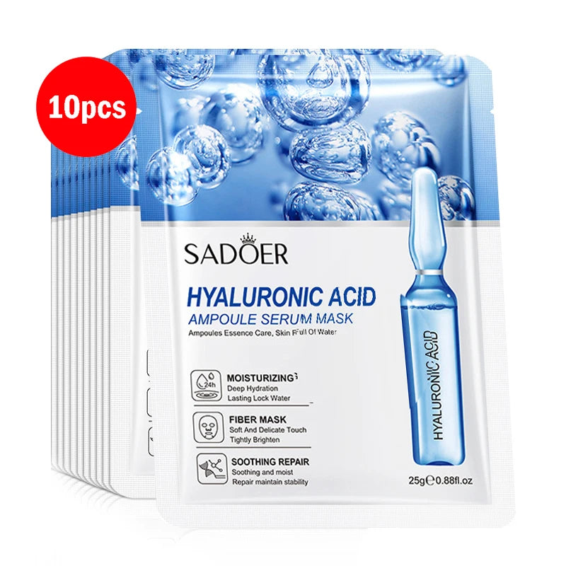 24K Gold Hyaluronic Acid Face Mask – Firming & Brightening Gold Sheet Face Mask Peaceful Pleasures Health and Wellness Hyaluronic Acid 10p