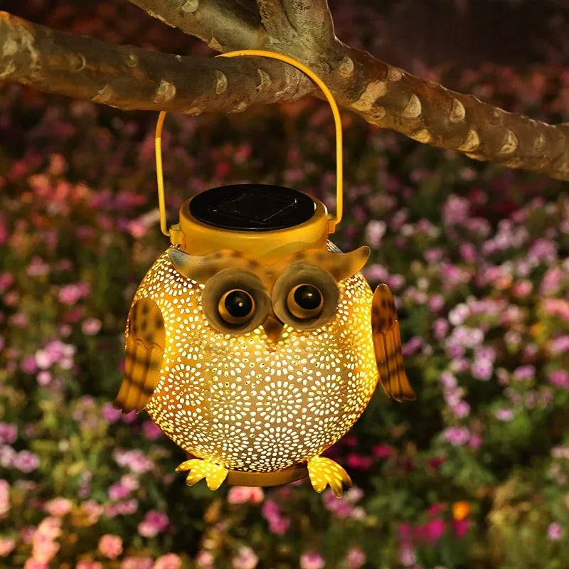 Solar Owl Garden Stake Light | Hollow Iron Projection Lamp Solar Garden Stake Light Peaceful Pleasures Health and Wellness Owl 1PC