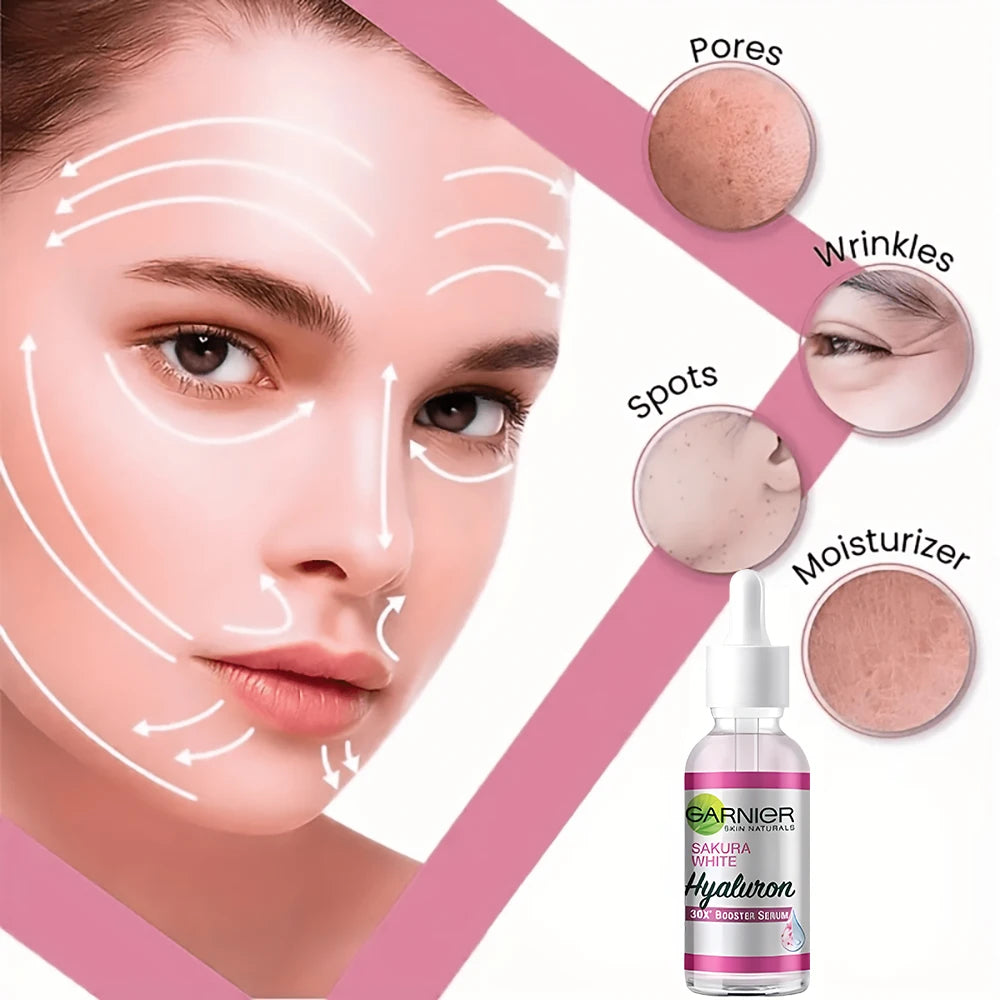GARN Nier Pink Serum Sakura Glow 30x Hyaluronic Booster Moisturizing Serum Firming Skin Fine Lines Skin Facial Care Serum Peaceful Pleasures Health and Wellness