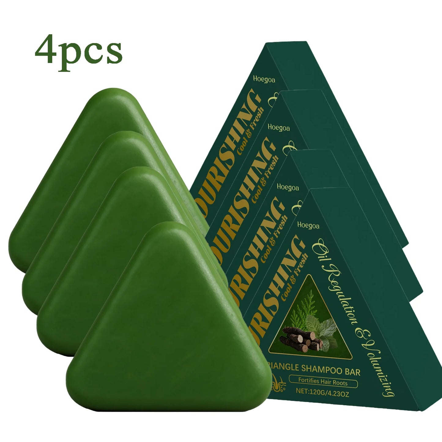 Herbal Usman Grass Shampoo Soap Cypress Leaf Polygonatum Herbal Plant Extract Refreshing Clean Oil Control Dandruff Itching 120g Peaceful Pleasures Health and Wellness 4pcs