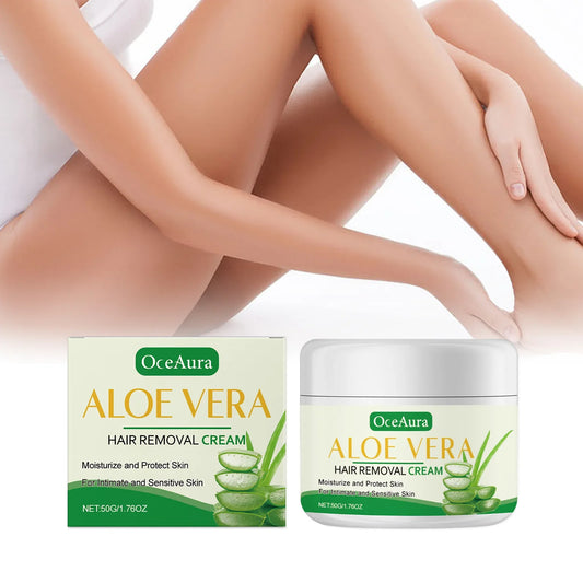 OceAura Aloe Vera Hair Removal Cream – Gentle Depilatory Hair Removal Cream Oasis Select