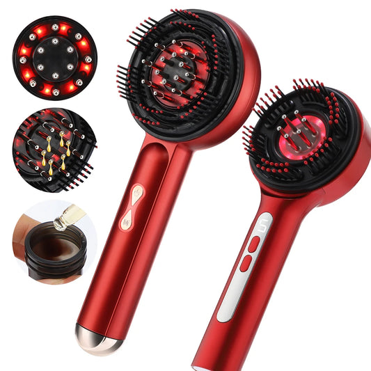 Electric Scalp Massager Comb 3/5 Speed Hair Oil Applicator Kneading Scratching Brush Cordless Stress Relief Head Massager Peaceful Pleasures Health and Wellness