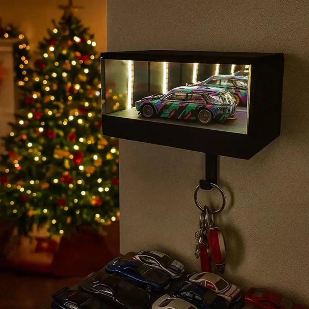 Car Garage Key Holder with LED Infinity Mirror Light | Key Organizer