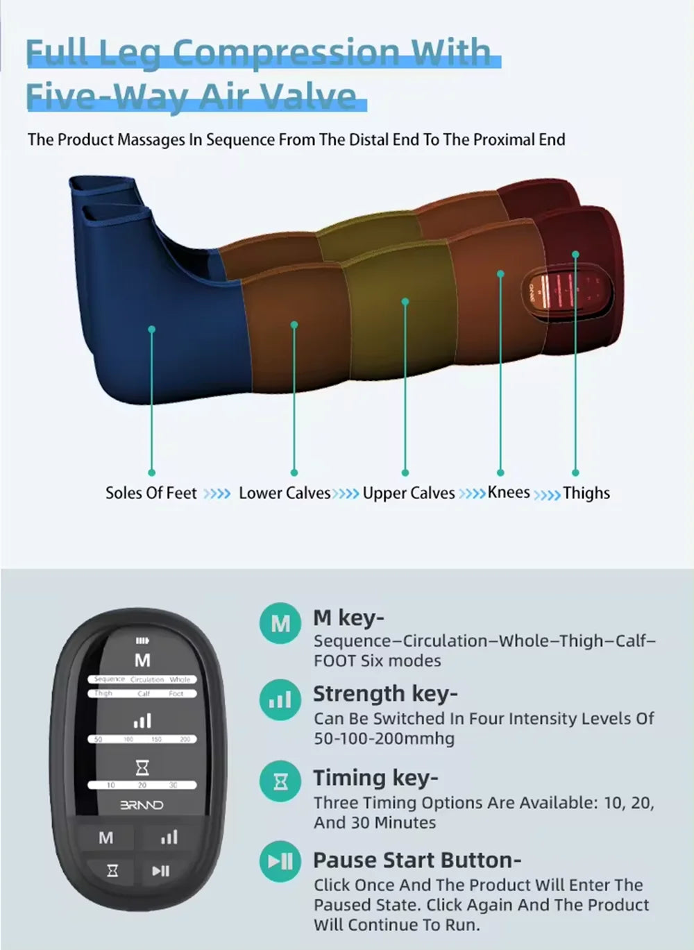MagCellapy Air Compression Leg Massager | Rechargeable Boots