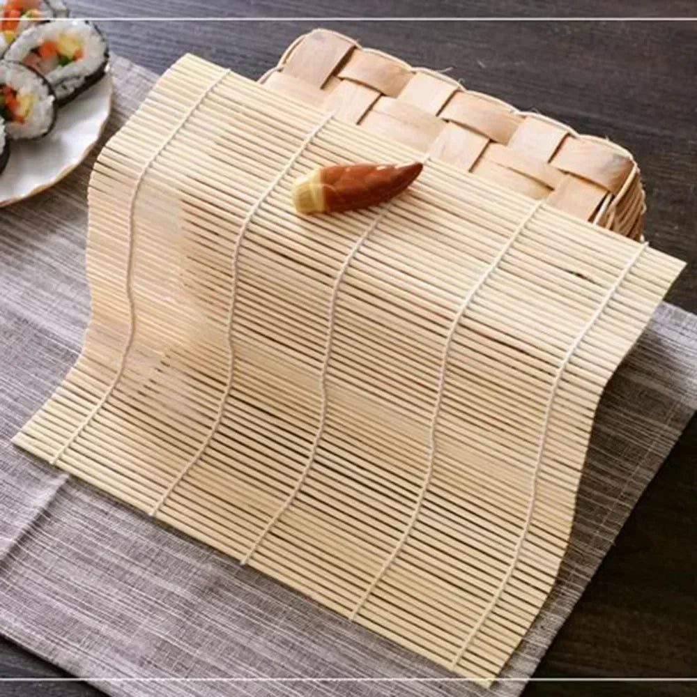 24X24cm/27X27cm/30X30cm homemade no-stick bamboo sushi mat Kitchen Sushi Roller Mat Heat Resistance Bamboo Roll Up Sushi Mat Peaceful Pleasures Health and Wellness