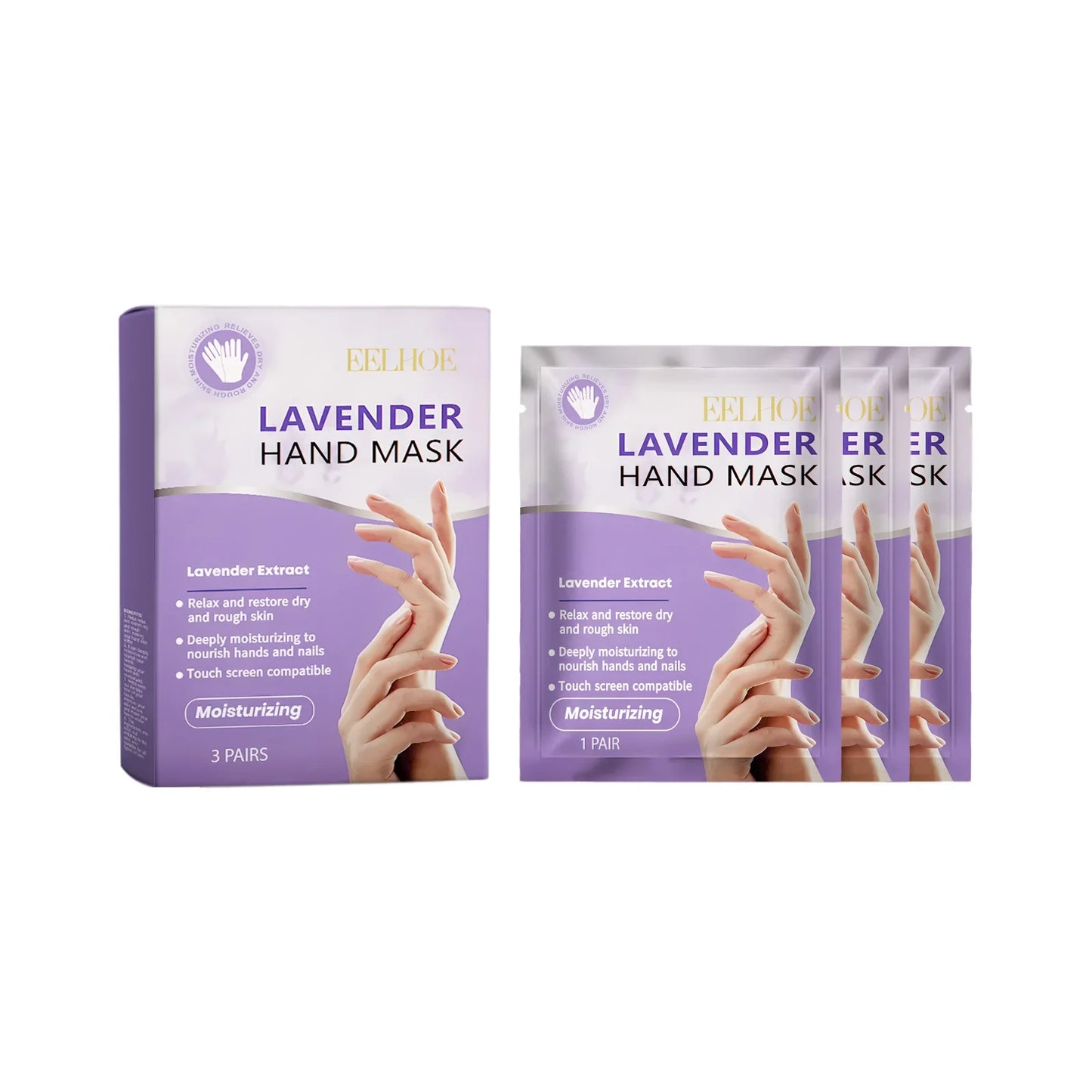 EELHOE Lavender Niacinamide Hand Mask – Moisturizing 3 Pairs