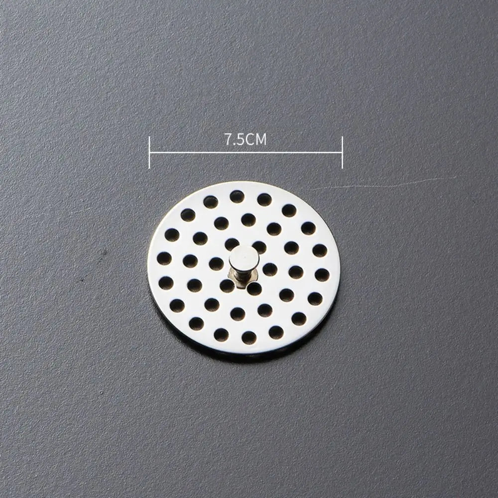 Creative Stainless Steel Floor Drain Net Cover Round Square Shape with Handle Sink Strainer Hair Filter Peaceful Pleasures Health and Wellness -7.5cm-roundshape