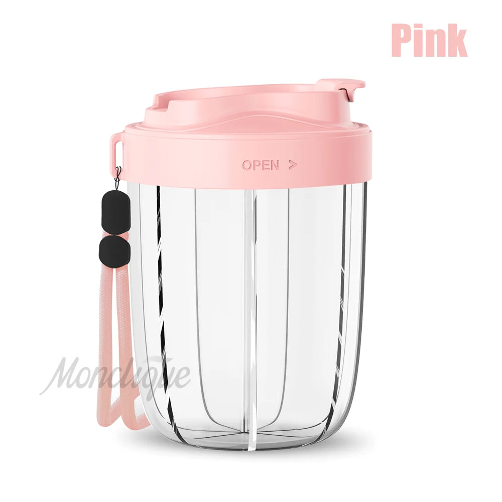 Large 7 Various Vitamins Travel Pill Case 7 Grids Pill Cup Bottle Organizer Supplement Organizer for Holding Box Straw Container Peaceful Pleasures Health and Wellness Pink