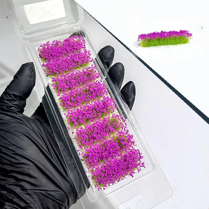8-Piece Mini Faux Flower & Grass Clusters | Micro Landscape Decor