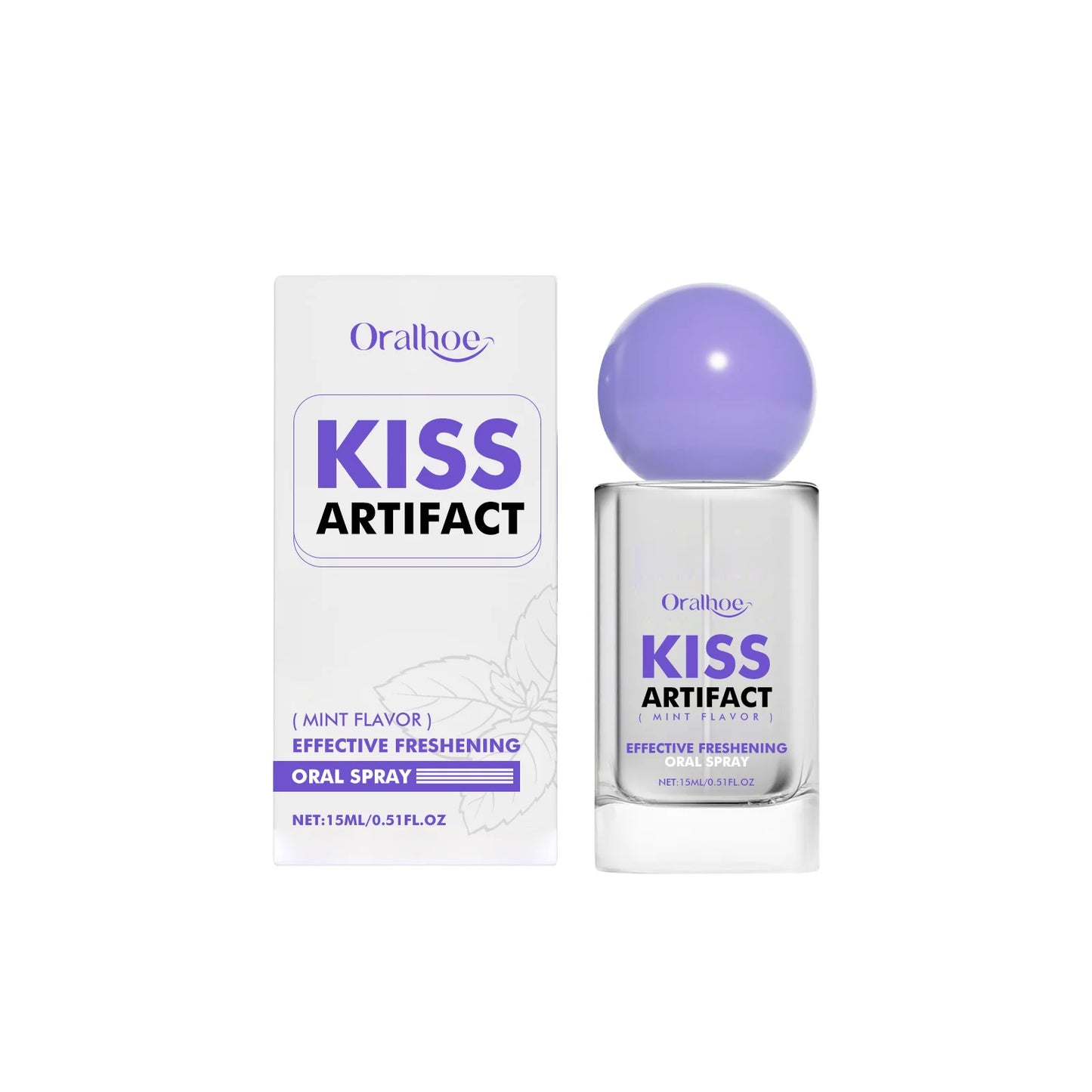 ORALHOE Probiotic Oral Spray Remove Plaque Stainsfresh Breath Travel-Sized Gentle Cleansing Refresh Long Lasting Mint Oral Spray Peaceful Pleasures Health and Wellness 15ml boxed
