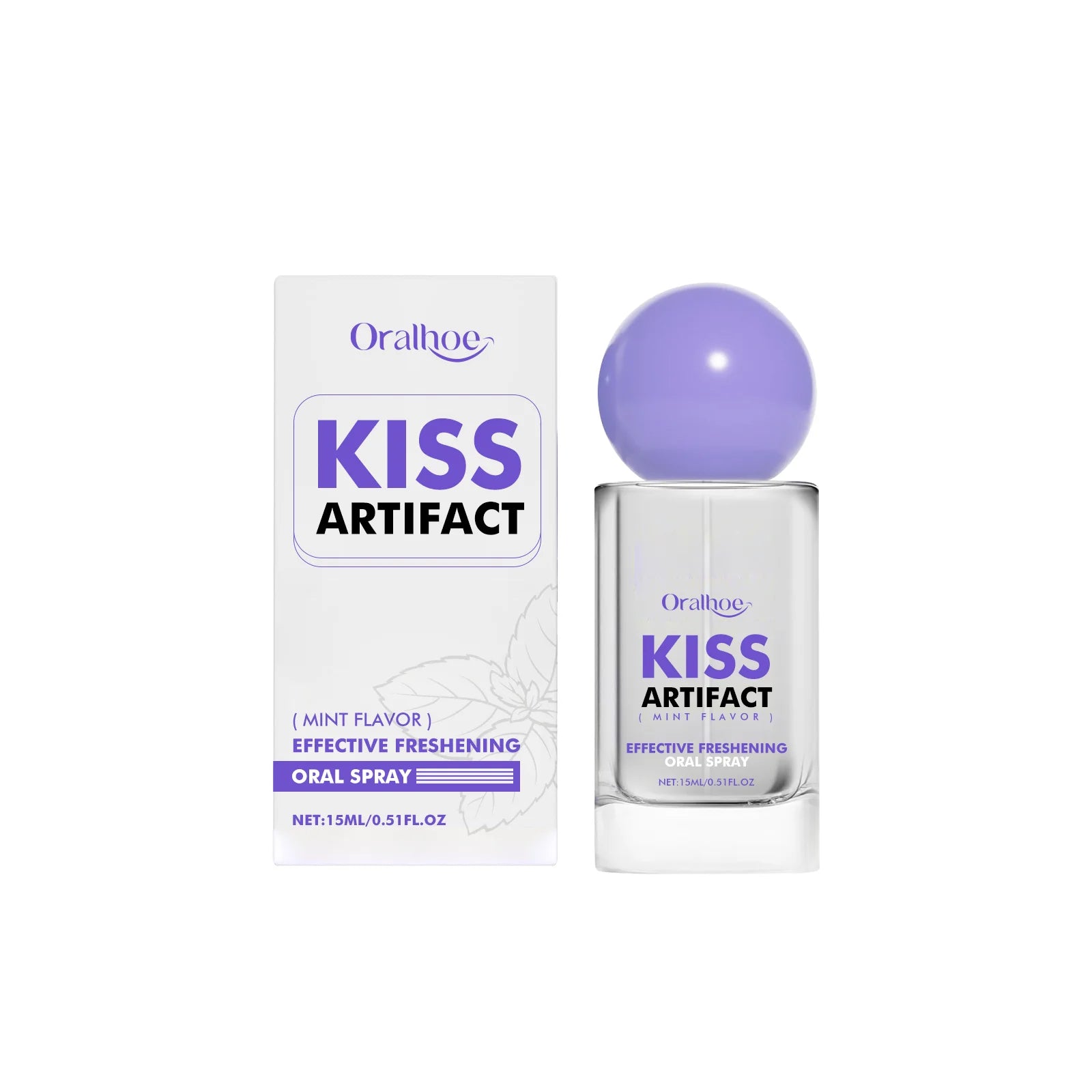 ORALHOE Probiotic Oral Spray Remove Plaque Stainsfresh Breath Travel-Sized Gentle Cleansing Refresh Long Lasting Mint Oral Spray Peaceful Pleasures Health and Wellness 15ml boxed